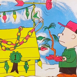 Charlie Brown kerst gematteerde vintage pinda&#39;s 1965 8 x 10 print