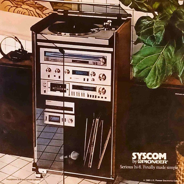 1980 Pioneer Hi-Fi Stereo System Ad Matted Vintage 11x14 Print SYSCOM