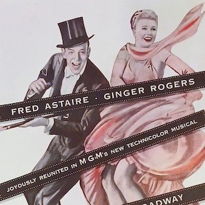 1949 Fred Astaire & Ginger Rogers filmadvertentie gematteerde vintage 11 x 14 print