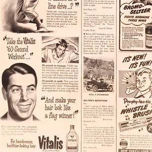 1949 Joe DiMaggio Vitalis Ad Matted Vintage 11x14 Print New York Yankees