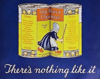 1926 Old Dutch Cleanser Ad Matted Antique 11x14 Print