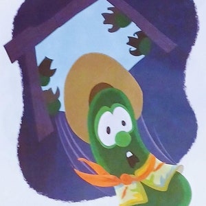 Veggie Tales Matted 8x10 Print Larry the Cucumber as a Cowboy