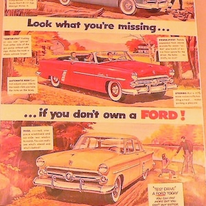 1952 Ford Advertisement Matted Vintage 11x14 Print