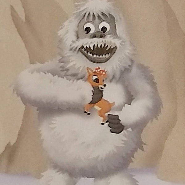 Abominable Snow Monster Matted 8x10 Christmas Print Rudolph
