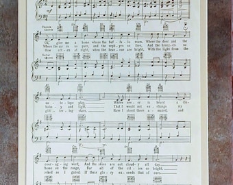 Partitura vintage de 11x14 pulgadas de Gene Autry, "Home on the Range", de 1942.