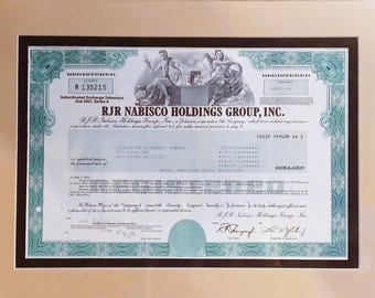 RJR Nabisco Holdings Group Matted 11x14 Stock Certificate Snacks!