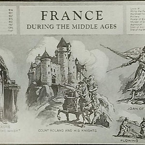 1951 France During the Middle Ages Matted Vintage Print