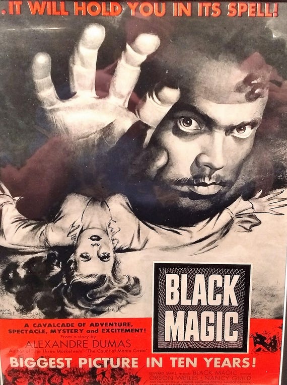 1951 Black Magic Movie Ad Matted Vintage 11x14 Print Orson Etsy