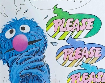 1971 Grover Sesame Street Matted Vintage 8x10 Print Monster