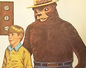 Gematteerde vintage print Smokey Bear 1972: 8 x 10