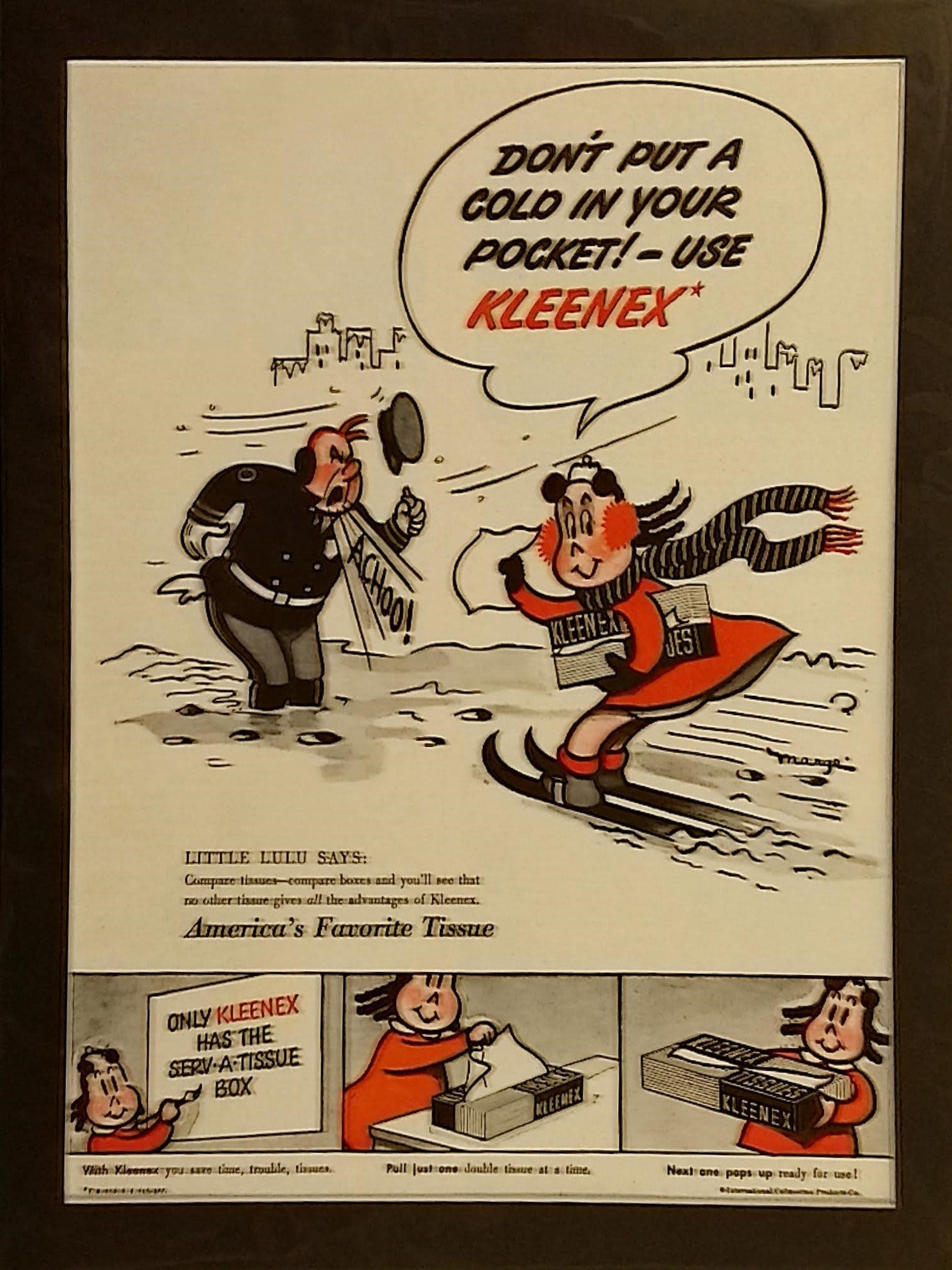 1949 Kleenex Ad Little Lulu Matted Vintage 11x14 Print - Etsy