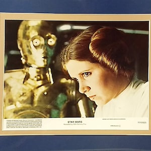 1977 Star Wars Original Lobby Card Matted 11x14 Princess Leia & C3PO