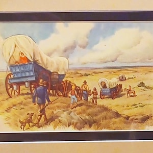 Stampa vintage 8x10 con passepartout di Daniel Boone del 1956