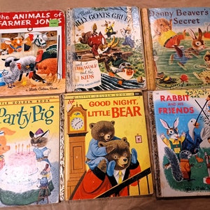 6 Vintage Goldene Bücher Richard Scarry Special!