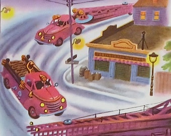 1949 Feuerwehr Männer verfilzten Vintage 8x10 Print