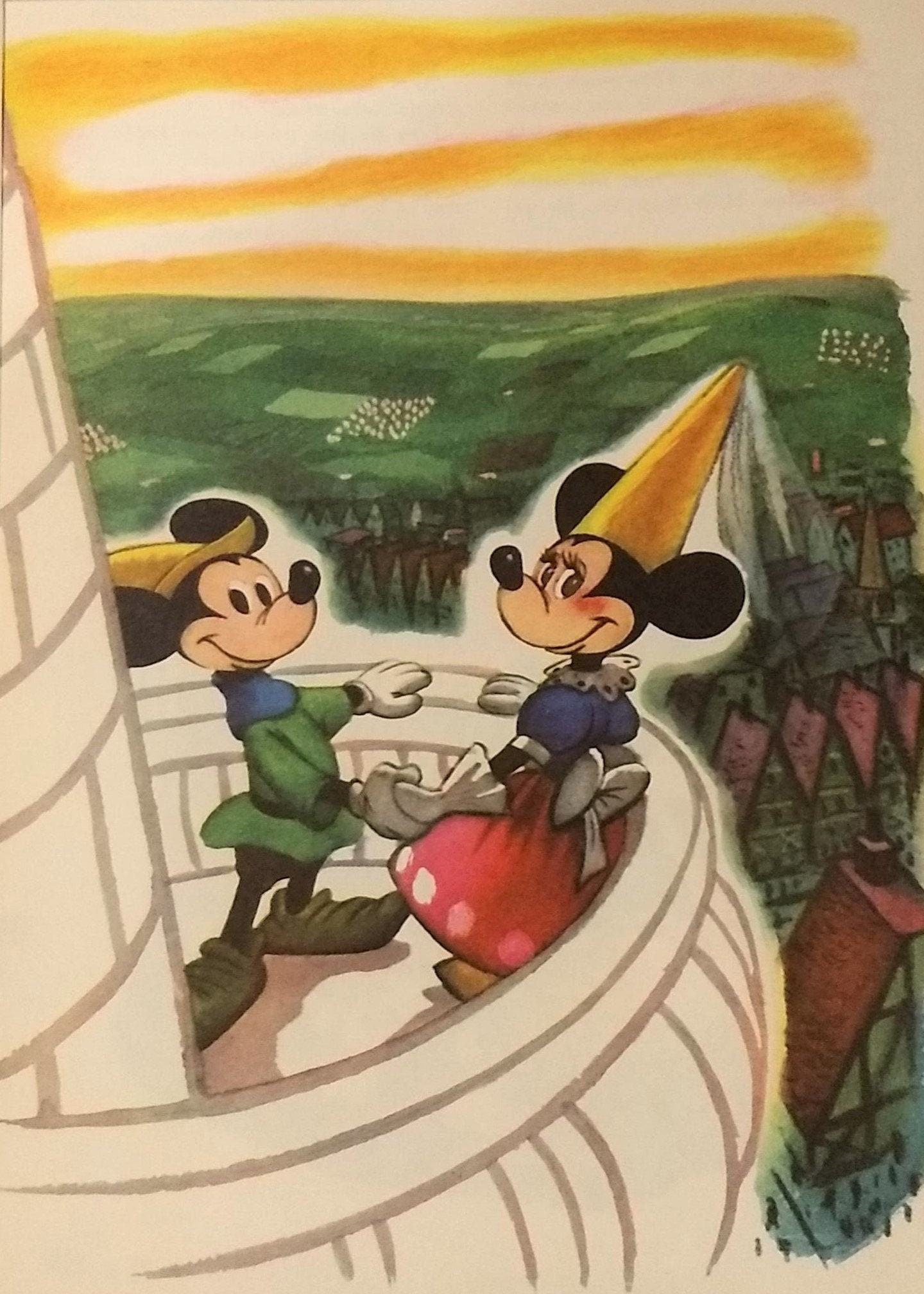 1965 Mickey Mouse Minnie Matted Vintage Disney 11x14 Print Prince