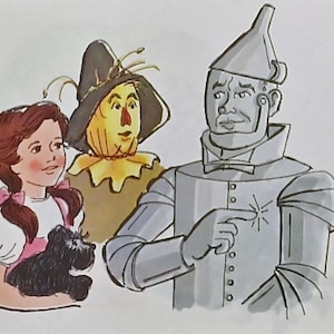 1976 Wizard of Oz Matted Vintage 8x10 Print Dorothy on the Yellow Brick Road