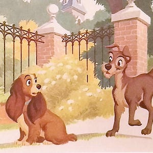 1954 Lady & The Tramp Matted Vintage 8x10 Print