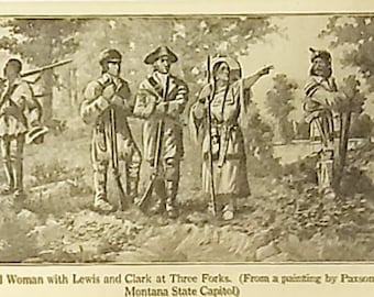1929 Lewis & Clark Matted Vintage 8x10 Print