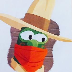 Veggie Tales Matted 8x10 Print Larry the Cucumber as a Cowboy