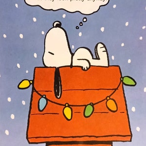 1987 Snoopy Christmas Matted Vintage Peanuts 8x10 Print