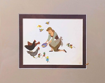 1950 Cinderella Matted Vintage Disney 8x10 Print Fairy Godmother