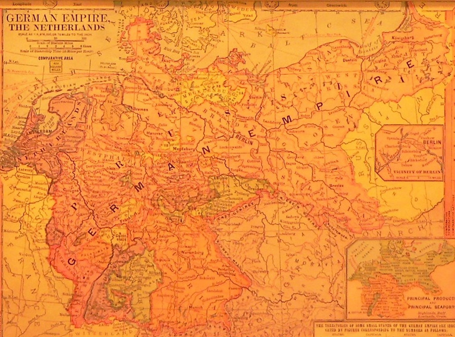 1885 Map of Germany Matted Antique 11x14 Print Etsy