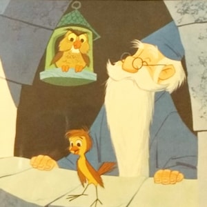 1963 Merlin & Das Schwert und der Stein Mattierter Vintage Disney Print 8x10