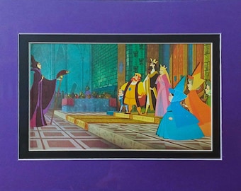 1965 Maleficent Sleeping Beauty Matted Vintage Disney 8x10 Print