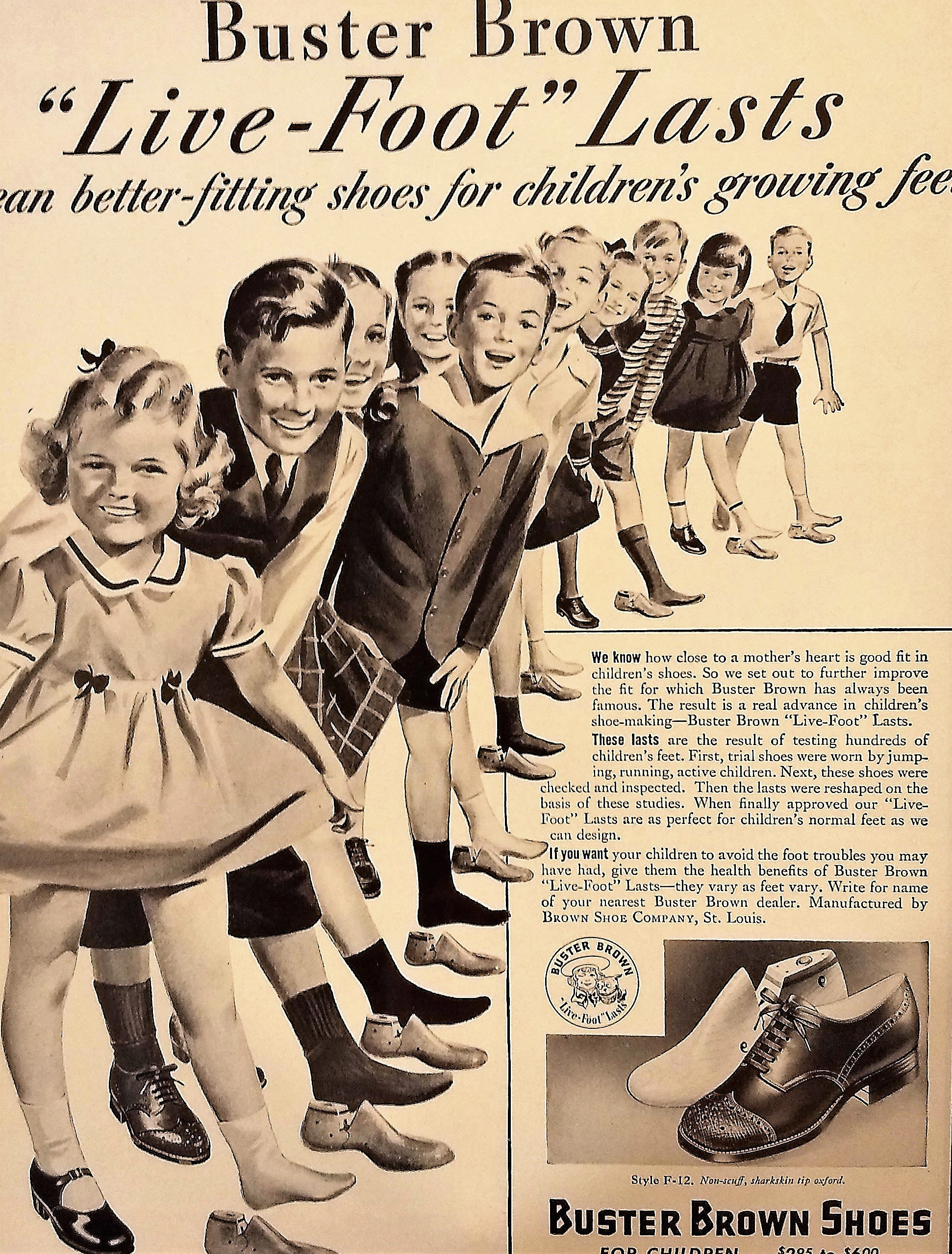 buster brown dress shoes Vintage magazine ad BUSTER BROWN shoes from 1958 girl Easter theme Ale –  Mistercola main image 0