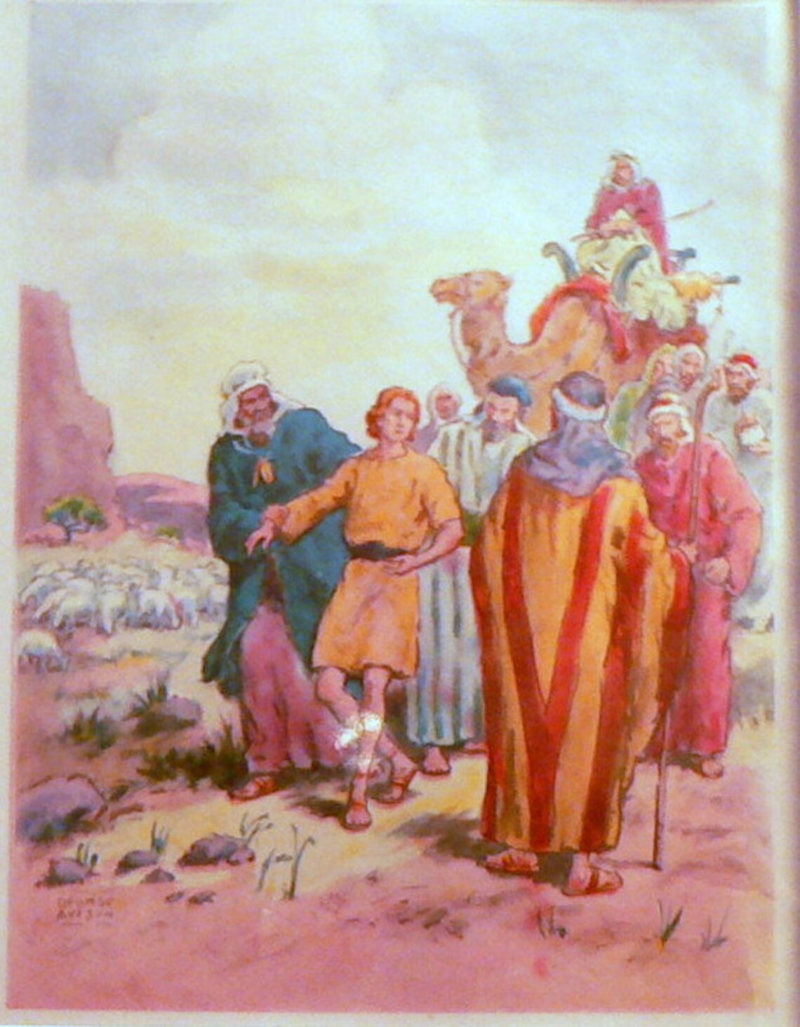 1941 Joseph Sold Into Slavery Matted Vintage 11x14 Bible Print Etsy