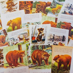 Vintage SMOKEY BEAR Ephemera Lot of 30 Pieces Book Illustrations Craft Paper Pack