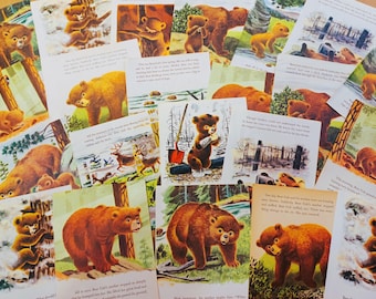 Vintage SMOKEY BEAR Ephemera Lot of 30 Pieces Book Illustrations Craft Paper Pack