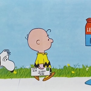 Impresión vintage mate de 8 x 10 de Charlie Brown y Snoopy de 1968