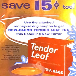 1959 Tender Leaf Tea Ad Matted Vintage 8x10 Print