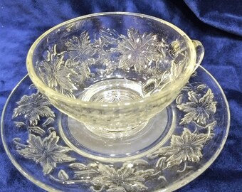 Fantasia Fine Crystal Princess House Cup & Saucer #517855