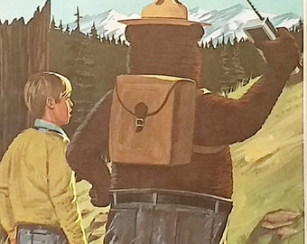 Gematteerde vintage print Smokey Bear 1972: 8 x 10