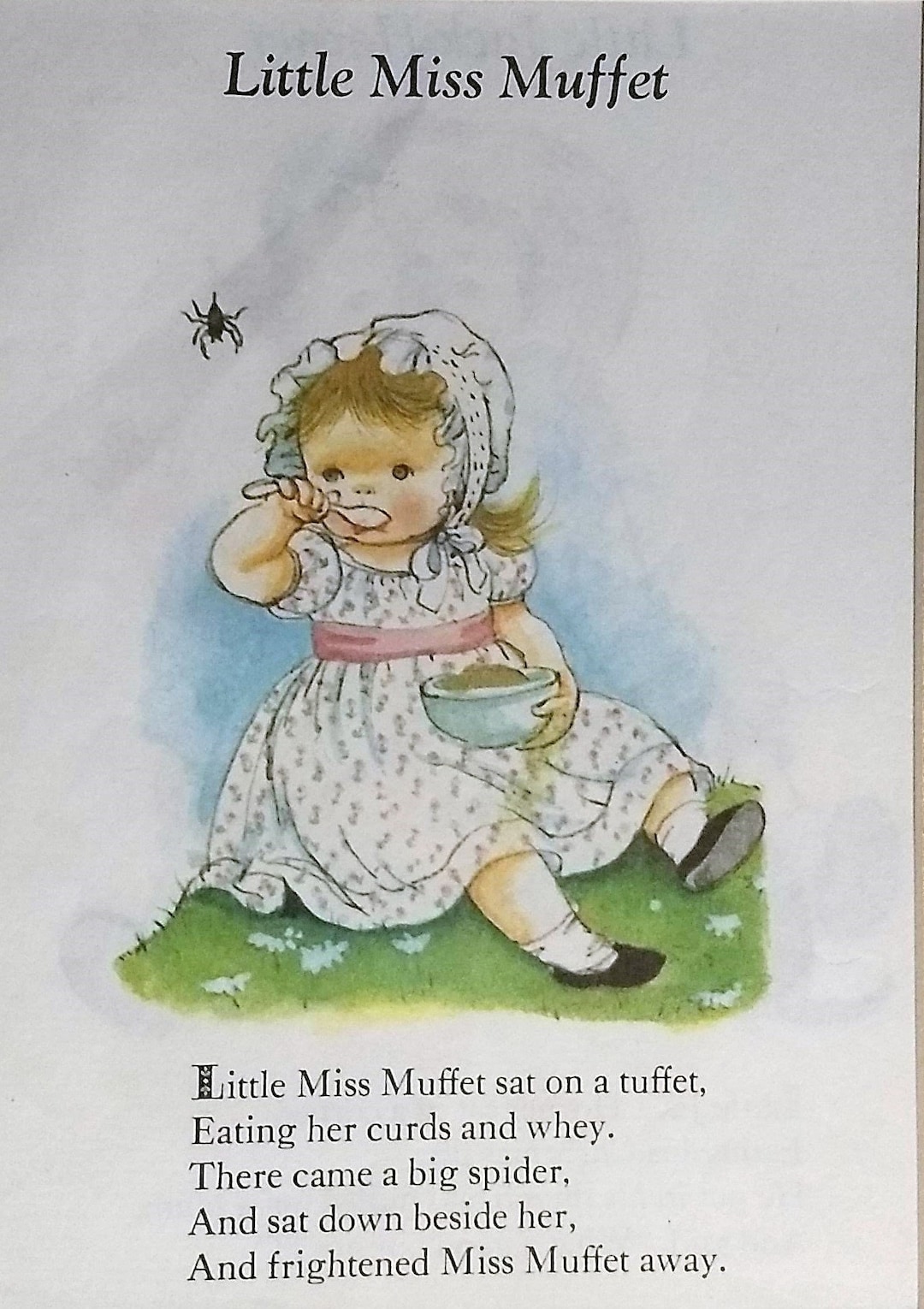 1961 Eloise Wilkin Little Miss Muffett Matted Vintage 8x10 Print