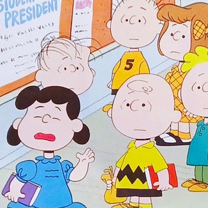 Impressão vintage fosca 8x10 da eleição estudantil de Charlie Brown de 1973