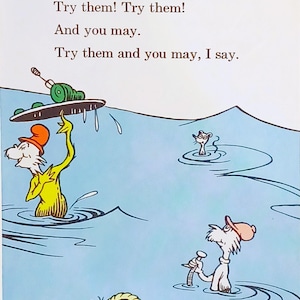 1960 Green Eggs & Ham Matted Vintage 8x10 Dr. Seuss Print