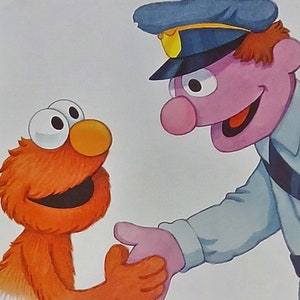 Elmo Matted 8x10 Sesame Street Print with Policeman