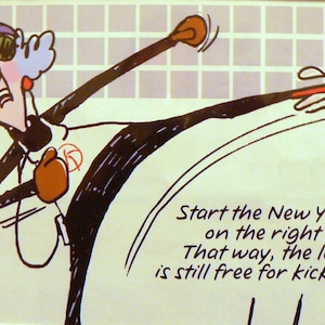 Maxine Comic Matted 11x14 Print New Year&#39;s Kickboxing