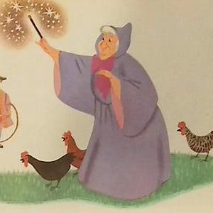 1950 Cinderella Matted Vintage Disney 8x10 Print Fairy Godmother