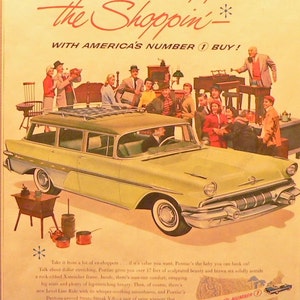 1957 Pontiac Ad Matted Vintage 11x14 Print