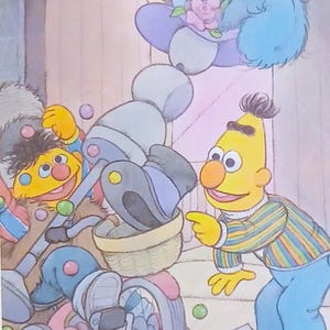 1987 Bert & Ernie Matted Vintage Sesame Street 8x10 Print