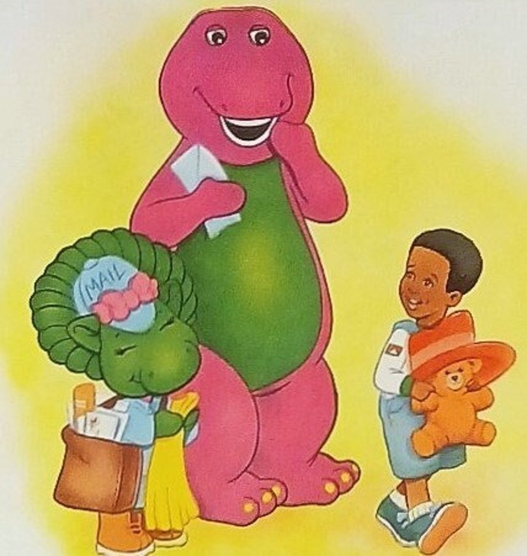 Barney the Purple Dinosaur and Friends Matted 8x10 Print - Etsy