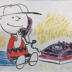 1966 Charlie Brown Baseball mattiertes Vintage 8x10 Peanuts Print Telefon
