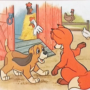 1981 The Fox and the Hound Matted Vintage Disney 8x10 Print