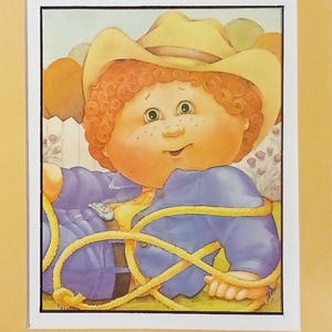 1987 Cabbage Patch kinderen gematteerde vintage cowboy met 8 x 10 print