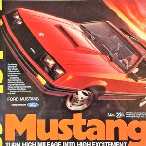 Anuncio de Ford Mustang de 1981, impresión vintage mate de 11 x 14 pulgadas